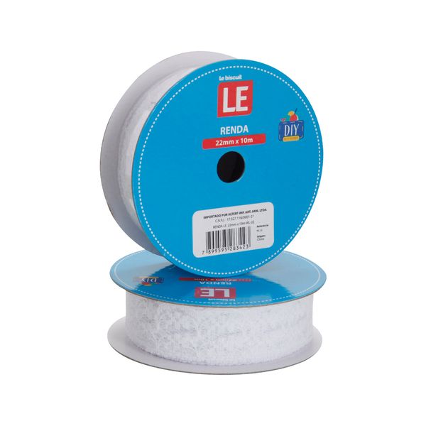Renda de Nylon Le com Elastano 22mx10m Branca Renda de Nylon Le com Elastano 22mx10m Branca